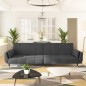 vidaXL Schlafsofa 2-Sitzer mit 2 Kissen Dunkelgrau Samt vidaXL Schlafsofa 2-Sitzer mit 2 Kissen Dunkelgrau Samt