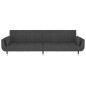 vidaXL Schlafsofa 2-Sitzer mit 2 Kissen Dunkelgrau Samt vidaXL Schlafsofa 2-Sitzer mit 2 Kissen Dunkelgrau Samt