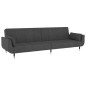 vidaXL Schlafsofa 2-Sitzer mit 2 Kissen Dunkelgrau Samt vidaXL Schlafsofa 2-Sitzer mit 2 Kissen Dunkelgrau Samt