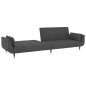 vidaXL Schlafsofa 2-Sitzer mit 2 Kissen Dunkelgrau Samt vidaXL Schlafsofa 2-Sitzer mit 2 Kissen Dunkelgrau Samt