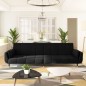 vidaXL Schlafsofa 2-Sitzer mit 2 Kissen Schwarz Samt vidaXL Schlafsofa 2-Sitzer mit 2 Kissen Schwarz Samt