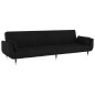 vidaXL Schlafsofa 2-Sitzer mit 2 Kissen Schwarz Samt vidaXL Schlafsofa 2-Sitzer mit 2 Kissen Schwarz Samt