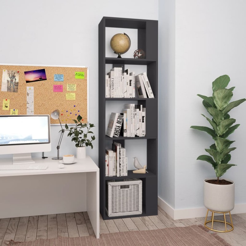 vidaXL Bücherregal/Raumteiler Grau 45x24x159 cm Holzwerkstoff vidaXL Bücherregal/Raumteiler Grau 45x24x159 cm Holzwerkstoff
