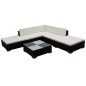 vidaXL 6-tlg. Garten-Lounge-Set mit Auflagen Poly Rattan Braun vidaXL 6-tlg. Garten-Lounge-Set mit Auflagen Poly Rattan Braun