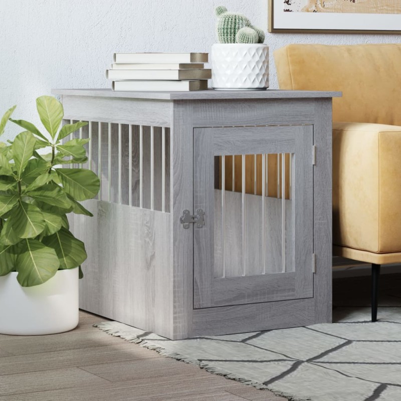 vidaXL Hundekäfig im Möbelstil Grau Sonoma 55x75x65 cm Holzwerkstoff vidaXL Hundekäfig im Möbelstil Grau Sonoma 55x75x65 cm Holzwerkstoff