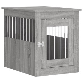vidaXL Hundekäfig im Möbelstil Grau Sonoma 55x75x65 cm Holzwerkstoff