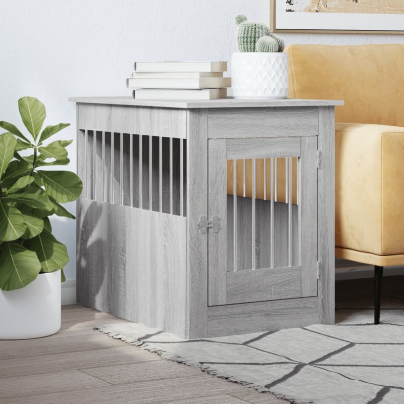 vidaXL Hundekäfig im Möbelstil Grau Sonoma 55x80x68 cm Holzwerkstoff vidaXL Hundekäfig im Möbelstil Grau Sonoma 55x80x68 cm Holzwerkstoff