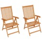 Gartenstühle 2 Stk. mit Blattmuster Kissen Massivholz Teak Gartenstühle 2 Stk. mit Blattmuster Kissen Massivholz Teak