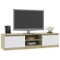 vidaXL TV-Schrank Weiß und Sonoma-Eiche 140x40x35,5 cm Holzwerkstoff vidaXL TV-Schrank Weiß und Sonoma-Eiche 140x40x35,5 cm Holzwerkstoff