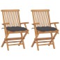 vidaXL Gartenstühle mit Anthrazit Kissen 2 Stk. Massivholz Teak vidaXL Gartenstühle mit Anthrazit Kissen 2 Stk. Massivholz Teak
