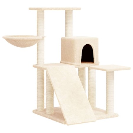 vidaXL Kratzbaum mit Sisal-Kratzsäulen Creme 82 cm