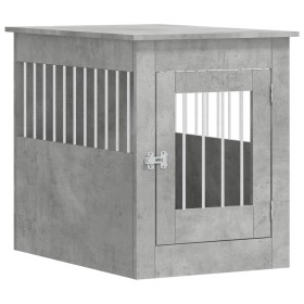 vidaXL Hundekäfig im Möbelstil Betongrau 55x80x68 cm Holzwerkstoff