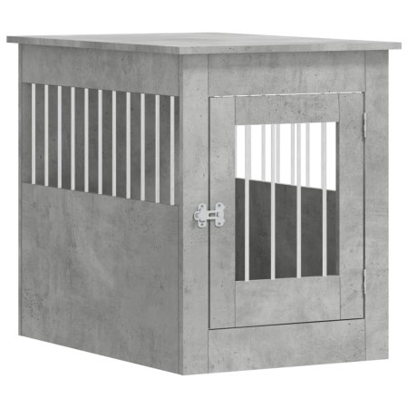 vidaXL Hundekäfig im Möbelstil Betongrau 55x80x68 cm Holzwerkstoff