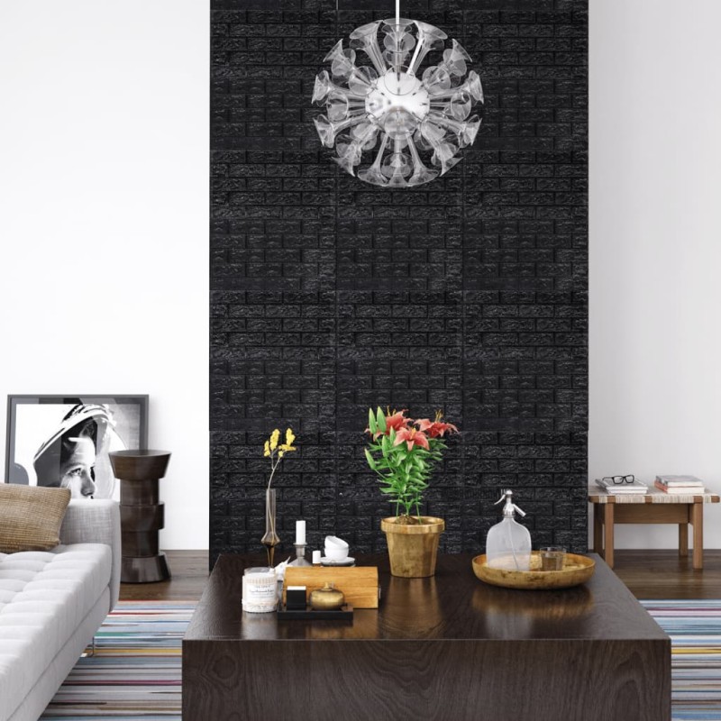 vidaXL 3D Tapete Ziegelstein Selbstklebend 20 Stk. Schwarz vidaXL 3D Tapete Ziegelstein Selbstklebend 20 Stk. Schwarz