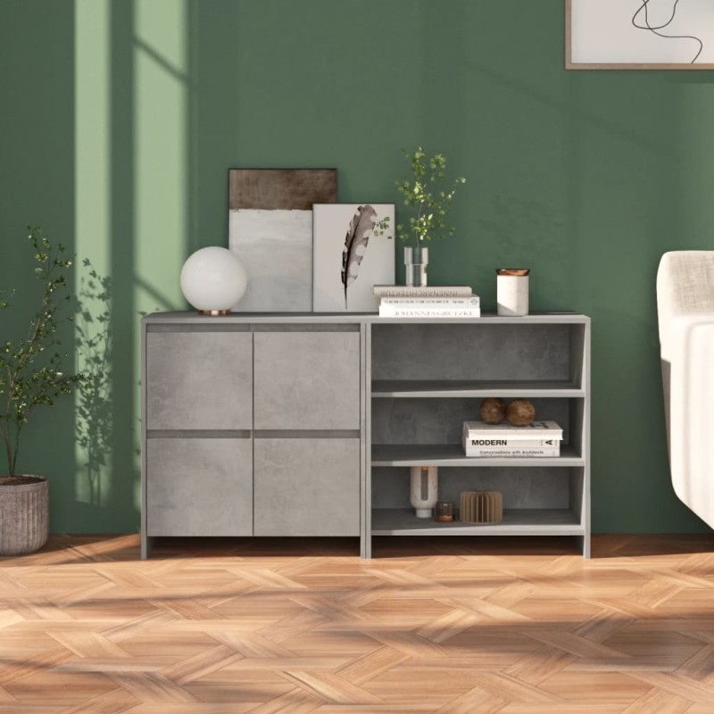 vidaXL 2-tlg. Sideboard Betongrau Holzwerkstoff vidaXL 2-tlg. Sideboard Betongrau Holzwerkstoff