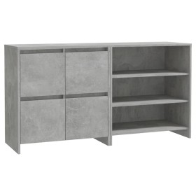 vidaXL 2-tlg. Sideboard Betongrau Holzwerkstoff