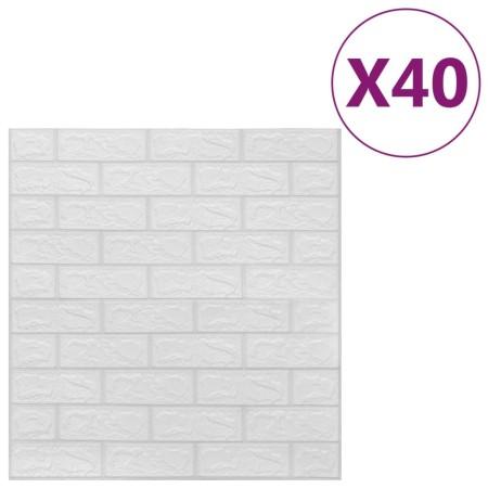 vidaXL 3D Tapete Ziegelstein Selbstklebend 40 Stk. Weiß