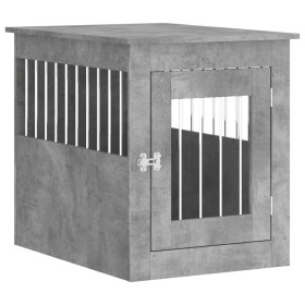 vidaXL Hundekäfig im Möbelstil Betongrau 55x75x65 cm Holzwerkstoff