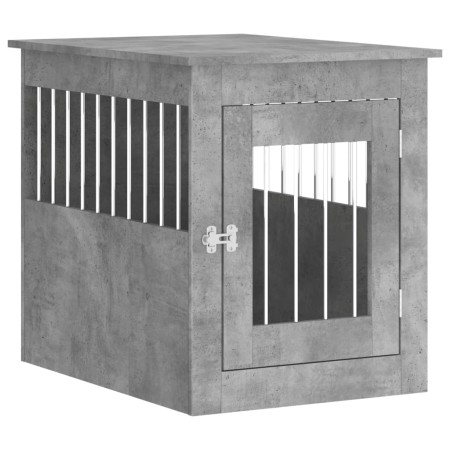 vidaXL Hundekäfig im Möbelstil Betongrau 55x75x65 cm Holzwerkstoff