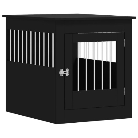 vidaXL Hundekäfig im Möbelstil Schwarz 64,5x80x71 cm Holzwerkstoff