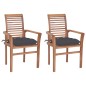 Essstühle 2 Stk. mit Anthrazit Kissen Massivholz Teak Essstühle 2 Stk. mit Anthrazit Kissen Massivholz Teak
