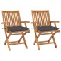 Gartenstühle 2 Stk. mit Anthrazit Kissen Massivholz Teak Gartenstühle 2 Stk. mit Anthrazit Kissen Massivholz Teak