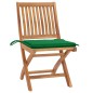 Gartenstühle 2 Stk. mit Grünen Kissen Teak Massivholz Gartenstühle 2 Stk. mit Grünen Kissen Teak Massivholz