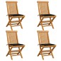 Gartenstühle mit Schwarzen Kissen 4 Stk. Teak Massivholz Gartenstühle mit Schwarzen Kissen 4 Stk. Teak Massivholz