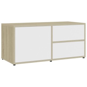 vidaXL TV-Schrank Weiß Sonoma-Eiche 80x34x36 cm Holzwerkstoff