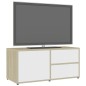 vidaXL TV-Schrank Weiß Sonoma-Eiche 80x34x36 cm Holzwerkstoff vidaXL TV-Schrank Weiß Sonoma-Eiche 80x34x36 cm Holzwerkstoff