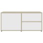 vidaXL TV-Schrank Weiß Sonoma-Eiche 80x34x36 cm Holzwerkstoff vidaXL TV-Schrank Weiß Sonoma-Eiche 80x34x36 cm Holzwerkstoff