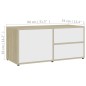 vidaXL TV-Schrank Weiß Sonoma-Eiche 80x34x36 cm Holzwerkstoff vidaXL TV-Schrank Weiß Sonoma-Eiche 80x34x36 cm Holzwerkstoff