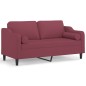 vidaXL 2-Sitzer-Sofa mit Zierkissen Weinrot 140 cm Stoff vidaXL 2-Sitzer-Sofa mit Zierkissen Weinrot 140 cm Stoff