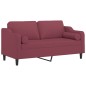 vidaXL 2-Sitzer-Sofa mit Zierkissen Weinrot 140 cm Stoff vidaXL 2-Sitzer-Sofa mit Zierkissen Weinrot 140 cm Stoff
