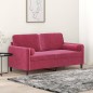 vidaXL 2-Sitzer-Sofa mit Zierkissen Weinrot 140 cm Samt vidaXL 2-Sitzer-Sofa mit Zierkissen Weinrot 140 cm Samt