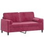 vidaXL 2-Sitzer-Sofa mit Zierkissen Weinrot 140 cm Samt vidaXL 2-Sitzer-Sofa mit Zierkissen Weinrot 140 cm Samt