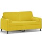 vidaXL 2-Sitzer-Sofa mit Zierkissen Gelb 140 cm Samt vidaXL 2-Sitzer-Sofa mit Zierkissen Gelb 140 cm Samt
