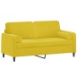 vidaXL 2-Sitzer-Sofa mit Zierkissen Gelb 140 cm Samt vidaXL 2-Sitzer-Sofa mit Zierkissen Gelb 140 cm Samt