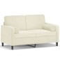 vidaXL 2-Sitzer-Sofa mit Zierkissen Creme 120 cm Samt vidaXL 2-Sitzer-Sofa mit Zierkissen Creme 120 cm Samt