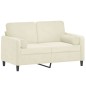 vidaXL 2-Sitzer-Sofa mit Zierkissen Creme 120 cm Samt vidaXL 2-Sitzer-Sofa mit Zierkissen Creme 120 cm Samt