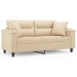 vidaXL 2-Sitzer-Sofa mit Kissen Creme 140 cm Mikrofasergewebe vidaXL 2-Sitzer-Sofa mit Kissen Creme 140 cm Mikrofasergewebe