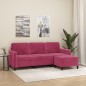 vidaXL 3-Sitzer-Sofa mit Hocker Weinrot 180 cm Samt vidaXL 3-Sitzer-Sofa mit Hocker Weinrot 180 cm Samt