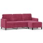 vidaXL 3-Sitzer-Sofa mit Hocker Weinrot 180 cm Samt vidaXL 3-Sitzer-Sofa mit Hocker Weinrot 180 cm Samt