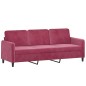 vidaXL 3-Sitzer-Sofa mit Hocker Weinrot 180 cm Samt vidaXL 3-Sitzer-Sofa mit Hocker Weinrot 180 cm Samt