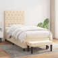 vidaXL Boxspringbett mit Matratze Creme 80x200 cm Stoff vidaXL Boxspringbett mit Matratze Creme 80x200 cm Stoff