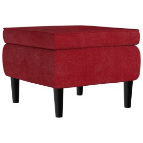 vidaXL Hocker mit Holzbeinen Weinrot Samt
