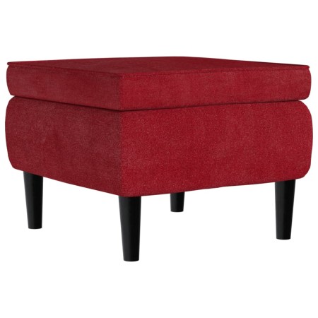vidaXL Hocker mit Holzbeinen Weinrot Samt