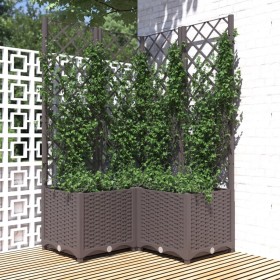 vidaXL Pflanzkübel mit Rankgitter Braun 80x80x136 cm PP