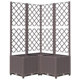 vidaXL Pflanzkübel mit Rankgitter Braun 80x80x136 cm PP