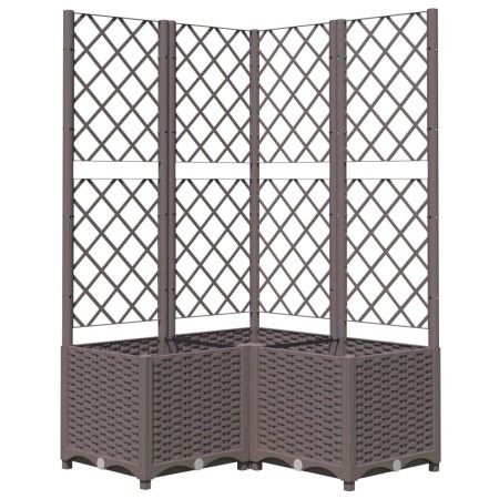 vidaXL Pflanzkübel mit Rankgitter Braun 80x80x136 cm PP